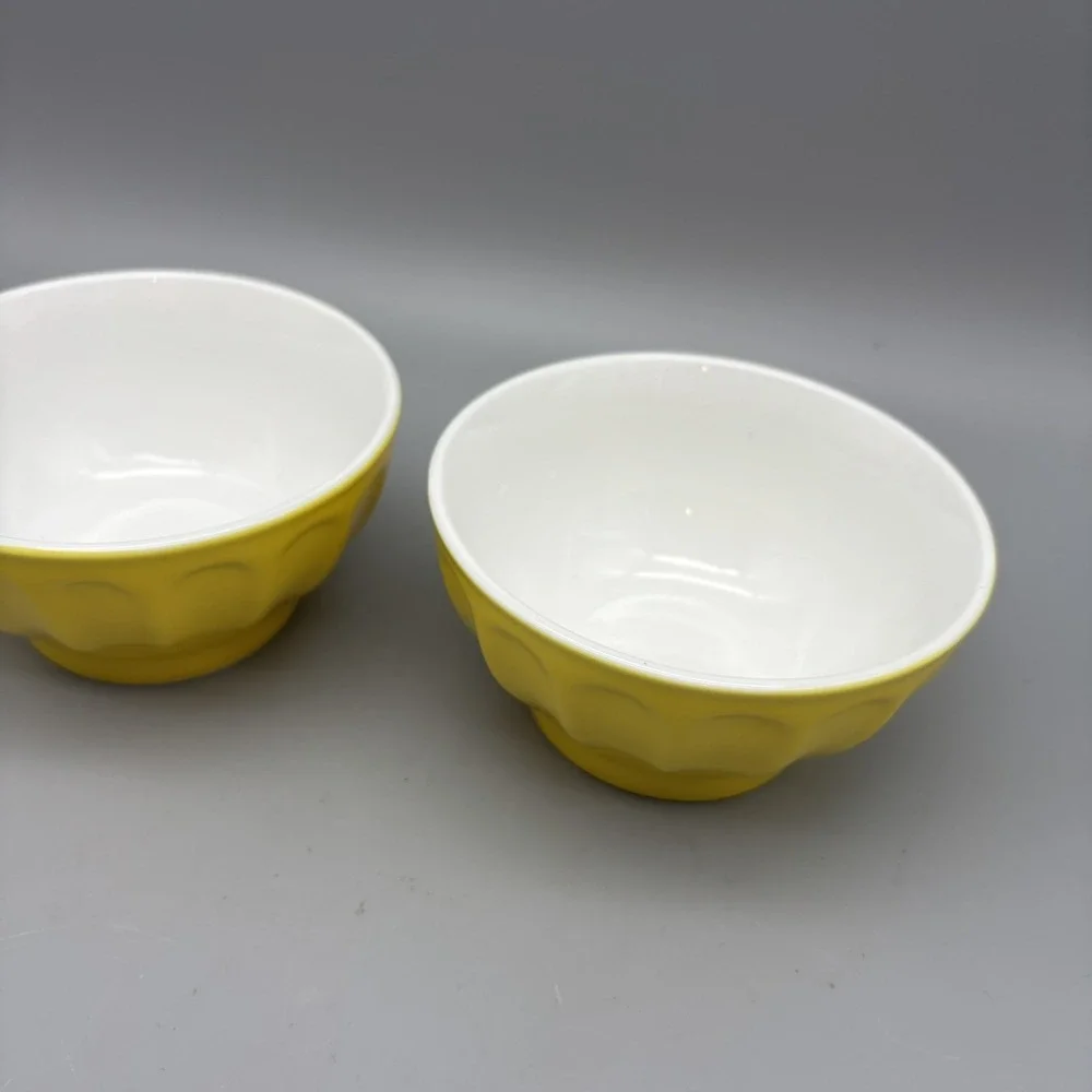Crate and Barrel Bowls, Column Design, Dessert/Fruit/Sauce/All Purpose Yellow